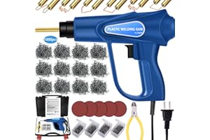 Wrdlosy 170W Plastic Welder, 1000PCS Staples with Storage Box Plastic Welding Kit, 5PCS Abrasive Paper, Portable Toolbox, Plier, Plastic Repair Kit Car Repairs (Blue)