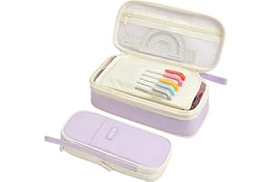 YOKUMA Pencil Case Cute Pencil Pouch for Girls Big Capacity Pen Bag Box, Kawaii Aesthetic College School Supplies for Student Teen Adults Preppy, Purple