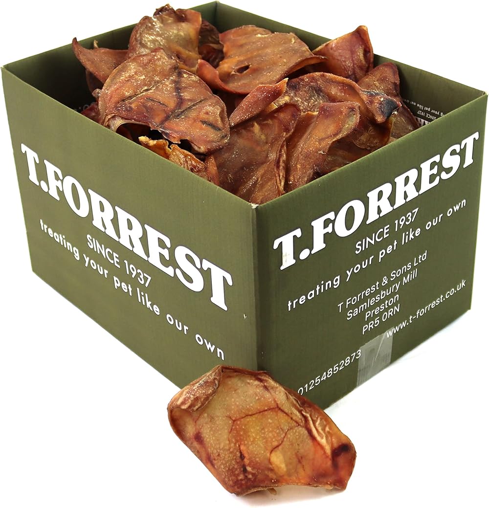 T.Forrest British Dried Whole Pig Ears for Dogs 10 Pack Grain Free