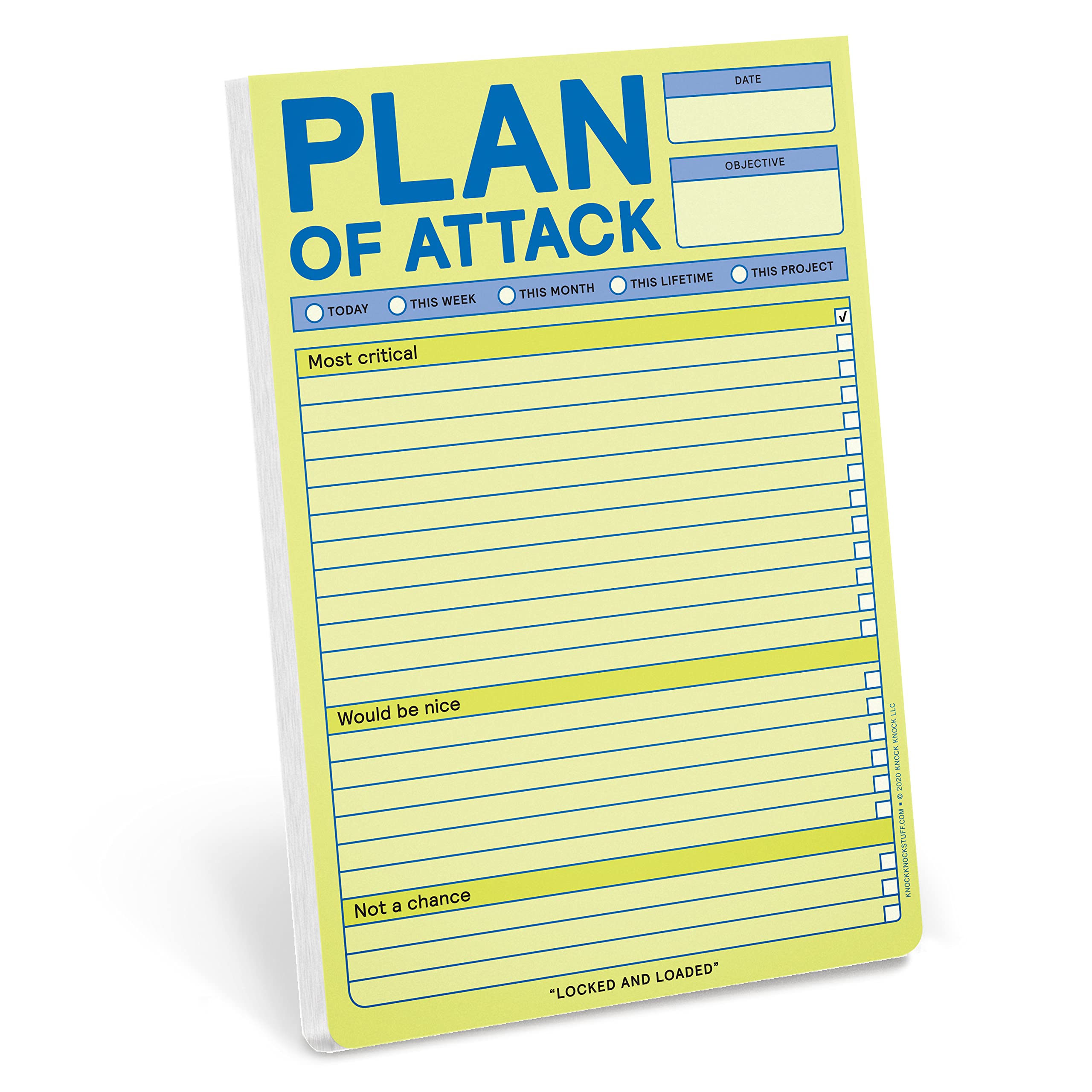 1-Count Knock Knock Plan of Attack Pads - Daily Planner Pads & to Do List Notepads, 6 x 9-inches Each (Pastel)