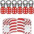 TRADESAFE Lock Out Tag Out Hasp & Lockout Tagout Tags Bundle - 6-Pack Stainless Steel Lockout Hasp, Nylon Handle, 30 Danger Do Not Operate Tags with 30 Zip Ties, Loto Tags for Lock Out Tag Out