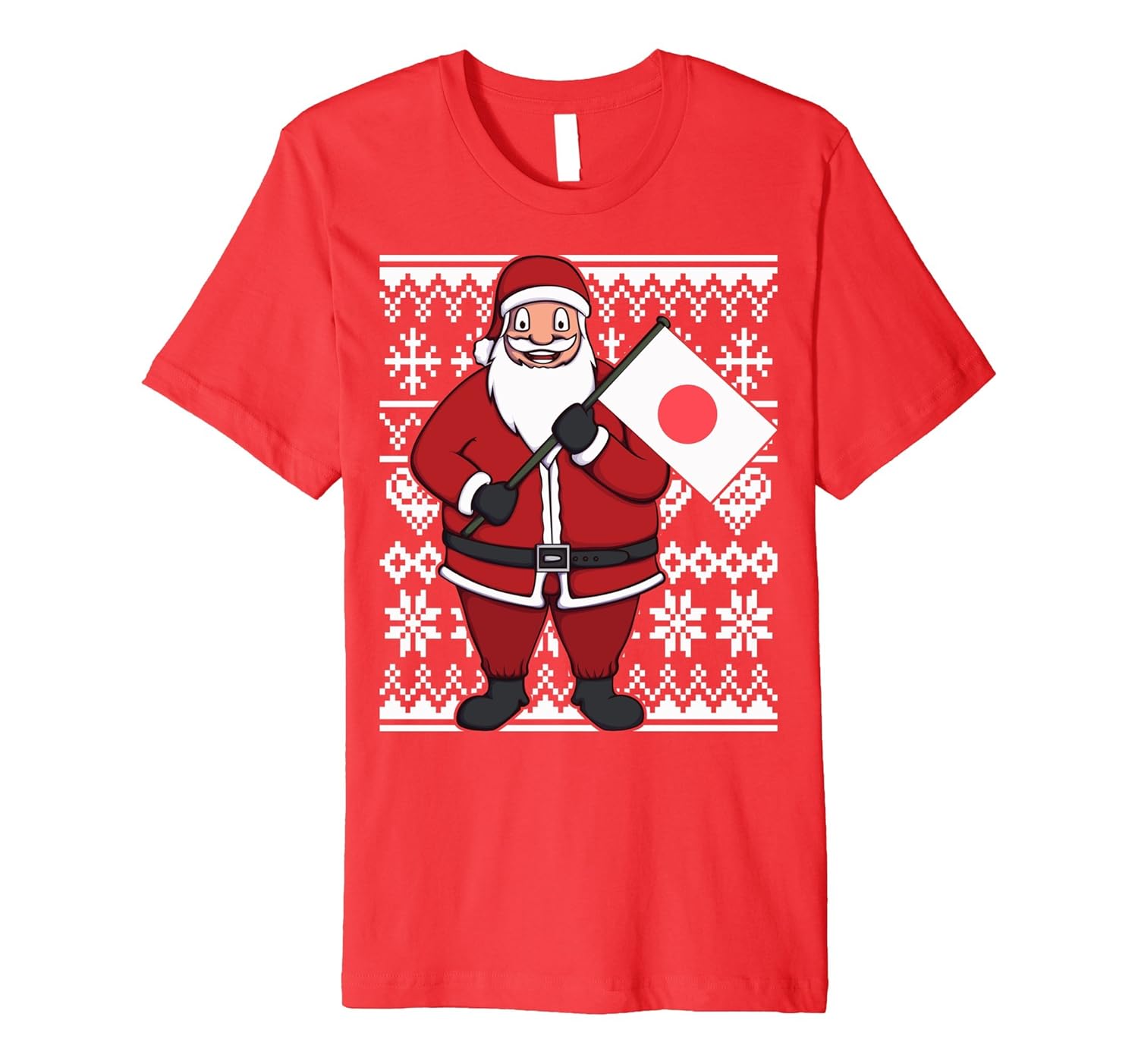 Ugly Christmas Japan Flag Santa Japanese Gift Idea T-Shirt-ANZ