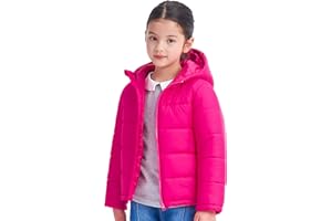 IKALI Kids Winter Coats, Lightweight Packable Puffer Jacket with Hood Pockets for Girls Boys Outwear Clothes (2-12Y)