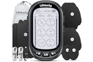 UTHLUSTY TENS Unit Muscle Stimulator for Pain Relief Therapy – 24 Modes TENS Machine & EMS Massager, Period Simulator Machine for Men & Women, Portable Muscle Stimulator for Back, Shoulder, and Neck Pain
