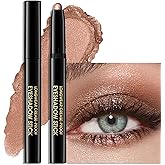 Wugbc Eyeshadow Stick Waterproof Cream Eye Shadow Pencil Long-Lasting Crease-Proof Shimmer Glitter Eyeshadow Crayon Smooth High Pigmented Highlighter Neutral Eye Shadow Liner Makeup, 1 CARAMEL