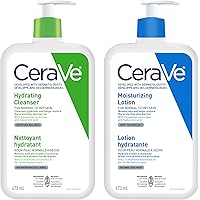 CeraVe Daily Face Cleanser and Lotion Bundle, Hydrating Face Wash for Dry Skin and Moisturizing Lotion with Hyaluronic Acid, 