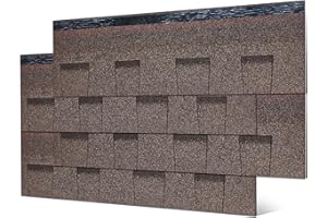 Roofing Shingles for Roof House Repair Tiles Shed Decor,Asphalt Shingles (Brown-Architechtural) 8PCS,39.4"x13.4"