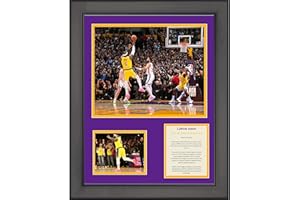 HOFSM.COM HALL OF FAME SPORTS MEMORABILIA Framed LeBron James NBA All-Time Leading Scorer Los Angeles Lakers Basketball 11"x14" Three Photo Collage