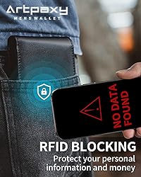 Mens Wallet With AirTag Holder, Bifold Leather RFID