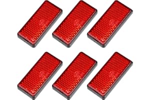 X AUTOHAUX 6 Pcs Rectangular Stick-on Safety Spoke Reflective Self Adhesive Reflector for Gate Posts Cars Trailer Motorcycle 