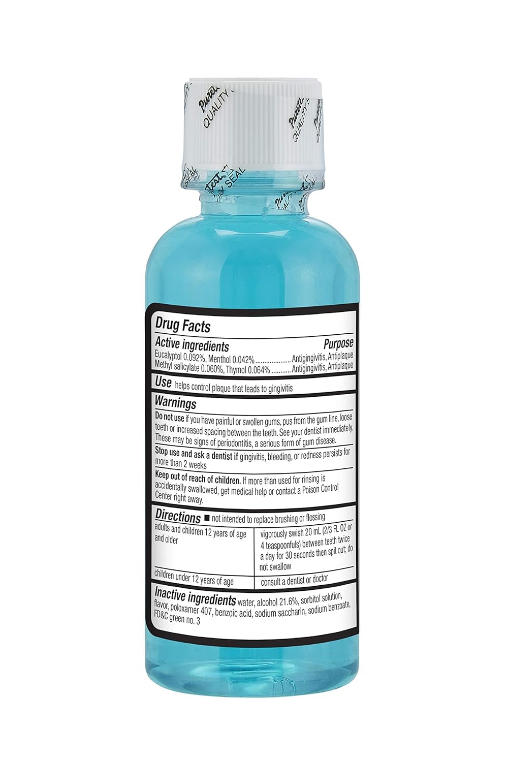  Brand - Solimo Antiseptic Mouthwash, Blue Mint, 1.5 Liters, 50.7 Fluid Ounces, Pack of 1 : Health & Personal Care