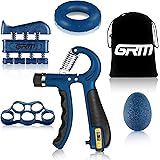 GRM Grip Strength Trainer Hand Grip Strengthener Kit 5 Pack, 11-132 Lbs Counting & Adjustable Resistance Forearm Grip, Finger