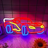 Car Neon Sign for Wall Decor, Racing Car Neon Led Sign, Dimmable Neon Light Sign for Bedroom Playroom Birthday Party, Gift for Racing Fans
