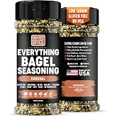 Everything Bagel Seasoning Blend - Gluten Free &amp; Low Sodium Avocado Toast Seasoning. Vegetable Seasonings with Spices &amp; Toasted Sesame Seeds. Egg, Meat &amp; Salmon Keto Seasonings. Salad Toppings. 5.2oz