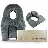 Siennal Face Down Pillow for Eye Surgery Recovery - 3-Vent Breathing Design for Vitrectomy &amp; Retinal Surgery - BBL &amp; Prone Support for Face-Down Sleeping - CertiPUR-US&reg; Shredded Memory Foam