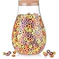 oneisall Glass Cereal Containers Storage,68oz Large Airtight Glass Storage Canister with Cork Lid,Clear Food Storage Container Jar for Cookie Flour Cereal Rice Sugar Tea Coffee Beans