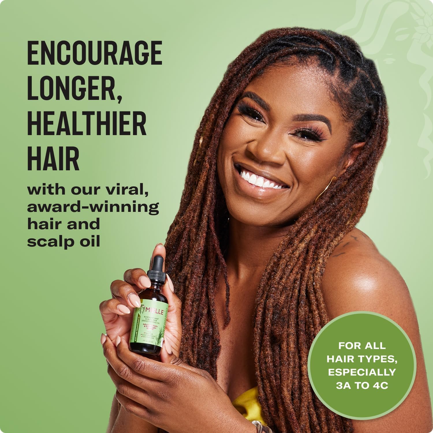Mielle Organics Rosemary & Mint Hair Oil, Split Ends & Dry Scalp Treatment - Made with Biotin & Essential Oils for Strengthening, Soothing, Moisturizing & Encouraging Longer, Healthier Hair (2 Fl Oz)
