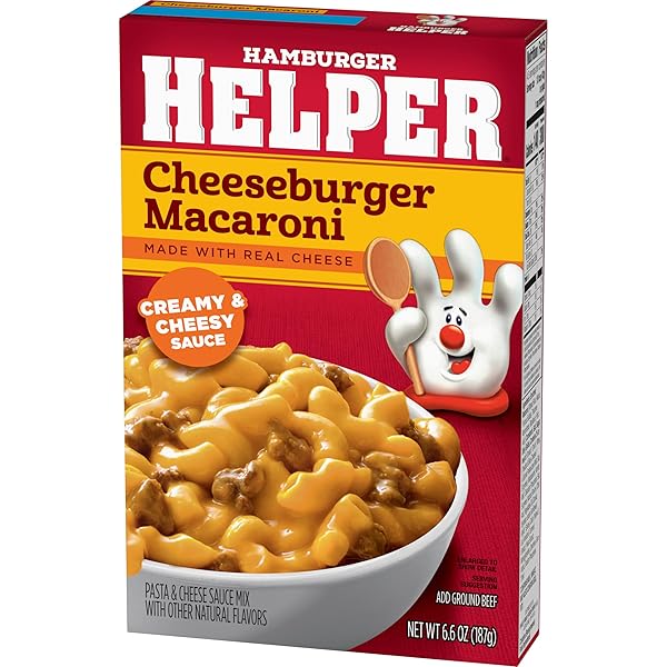 HAMBURGER HELPER CHEESEBURGER MACARONI, 6.6 OUNCES, 12 PER CASE.
