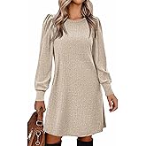 Zeagoo Women Fall Winter Dress Knitted Pullover Dresses