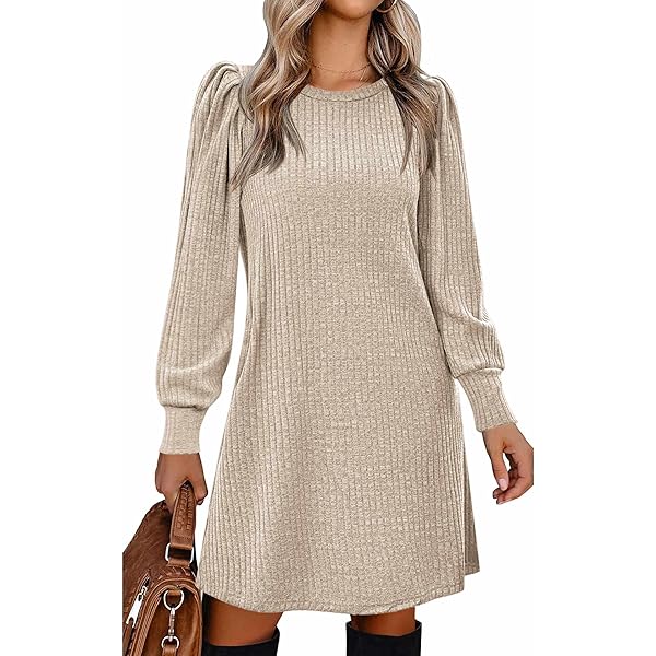 Sovoyontee Women's 2025 Fall Long Sleeve Mock Neck Sweater Dress Casual Loose Ribbed Knit Mini Short Pullover Dresses Apricot at Amazon Women's Clothing store Sovoyontee Women's 2025 Fall Long Sleeve Mock Neck Sweater Dress Casual Loose Ribbed Knit Mini Short Pullover Dresses Apricot at Amazon Women's Clothing store