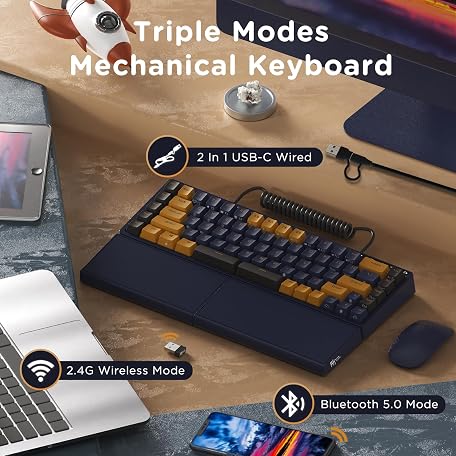 Mua Rk Royal Kludge Rks70 Ergonomic Split Keyboard Wireless Gaming 