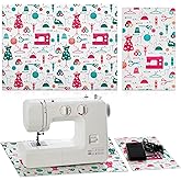 Drydiet 2 Pcs Sewing Machine Mat Non Slip Noise Reduction, Vintage Style | Reduces Vibrations Noise for Quilting Embroidery, Table Pedal Compatible, Muffling Design for Workspace Stability Accessories