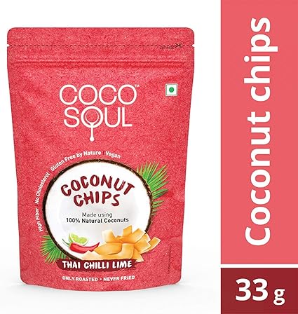 Coco Soul Coconut Chips, Thai Chilli Lime, 33g