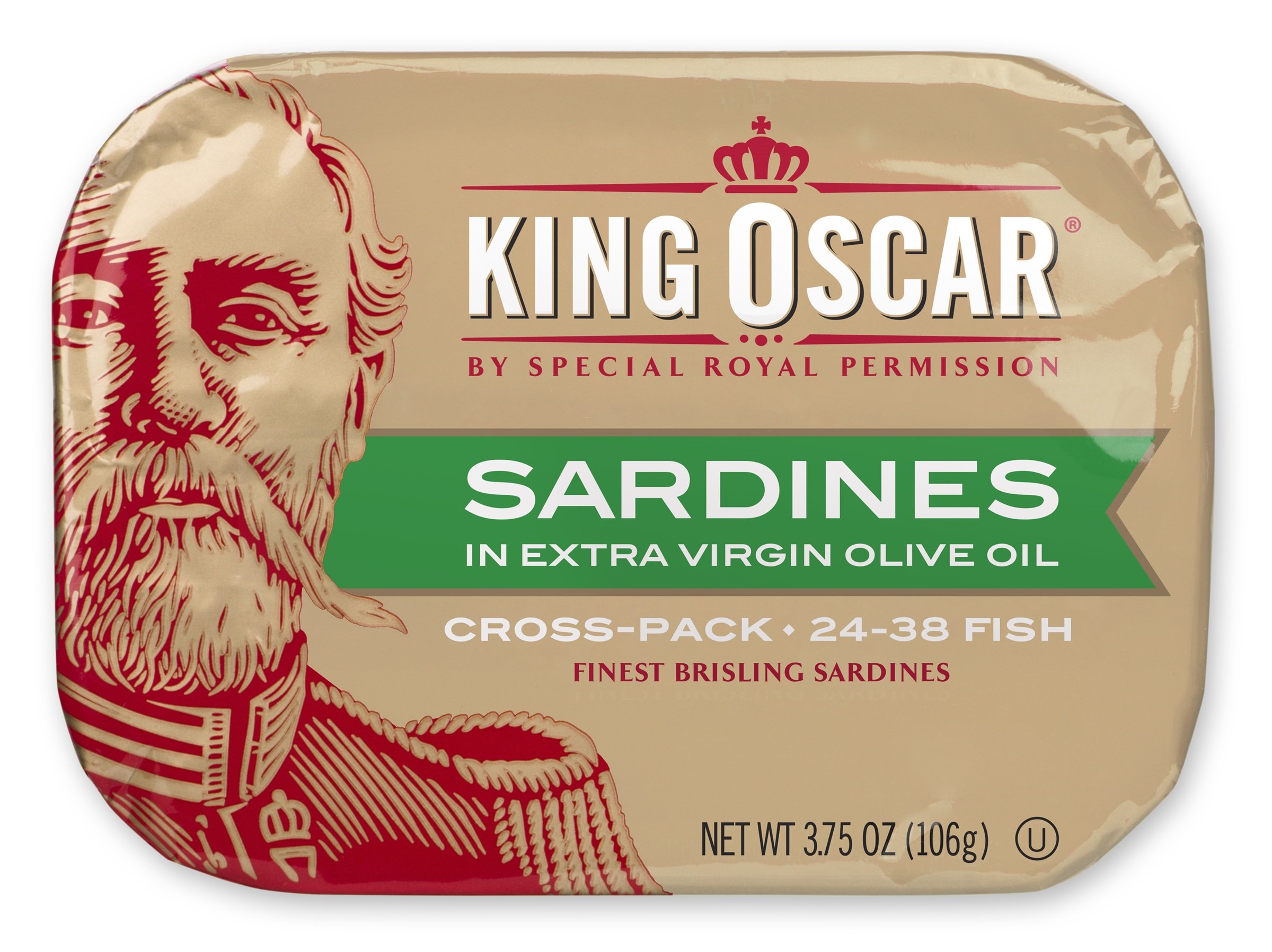 King Oscar Twolayer Sardines in Olive Oil CrossPack, 3.75 Ounce (Pack