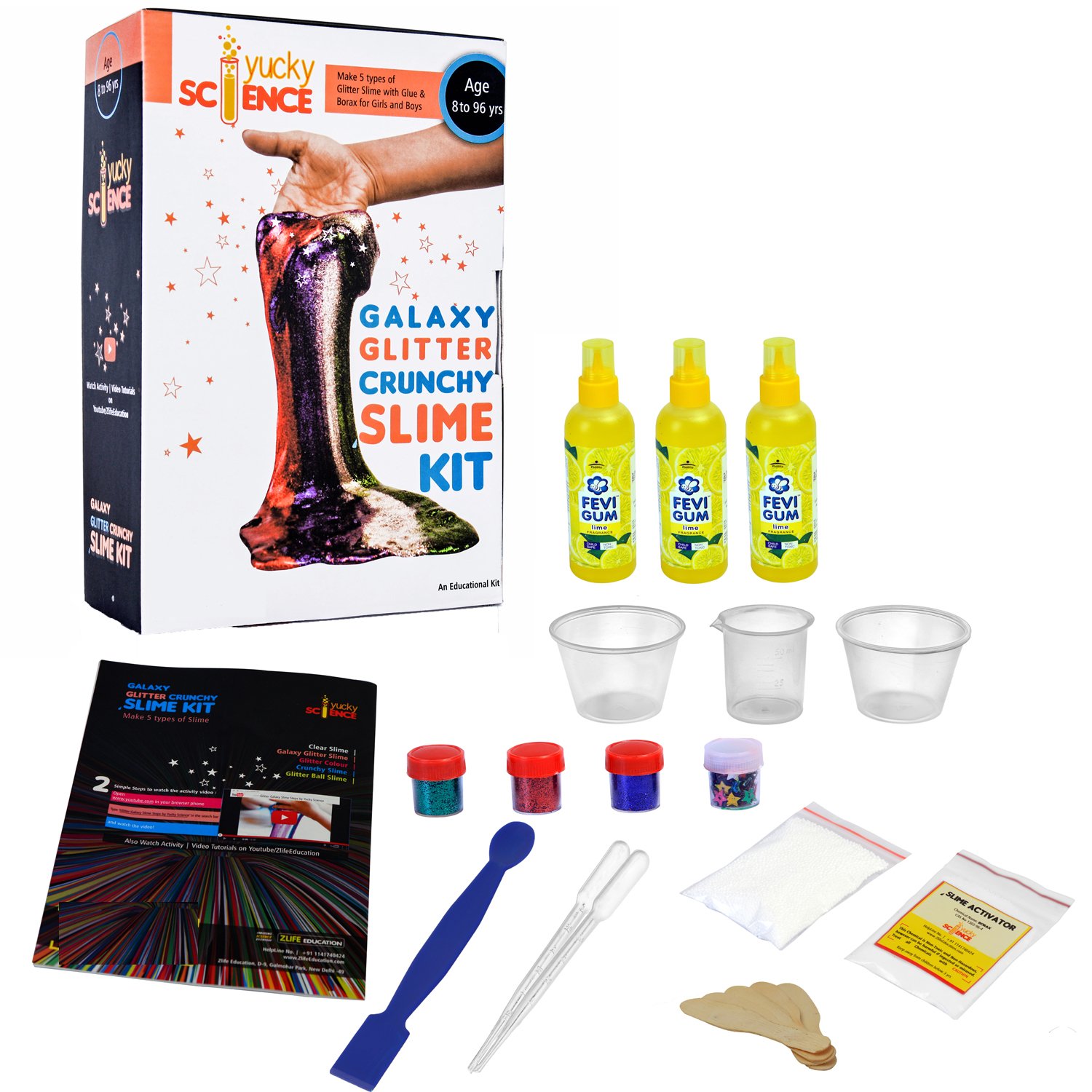 Yucky Science Galaxy Glitter Crunchy Slime Making Kit for Kids