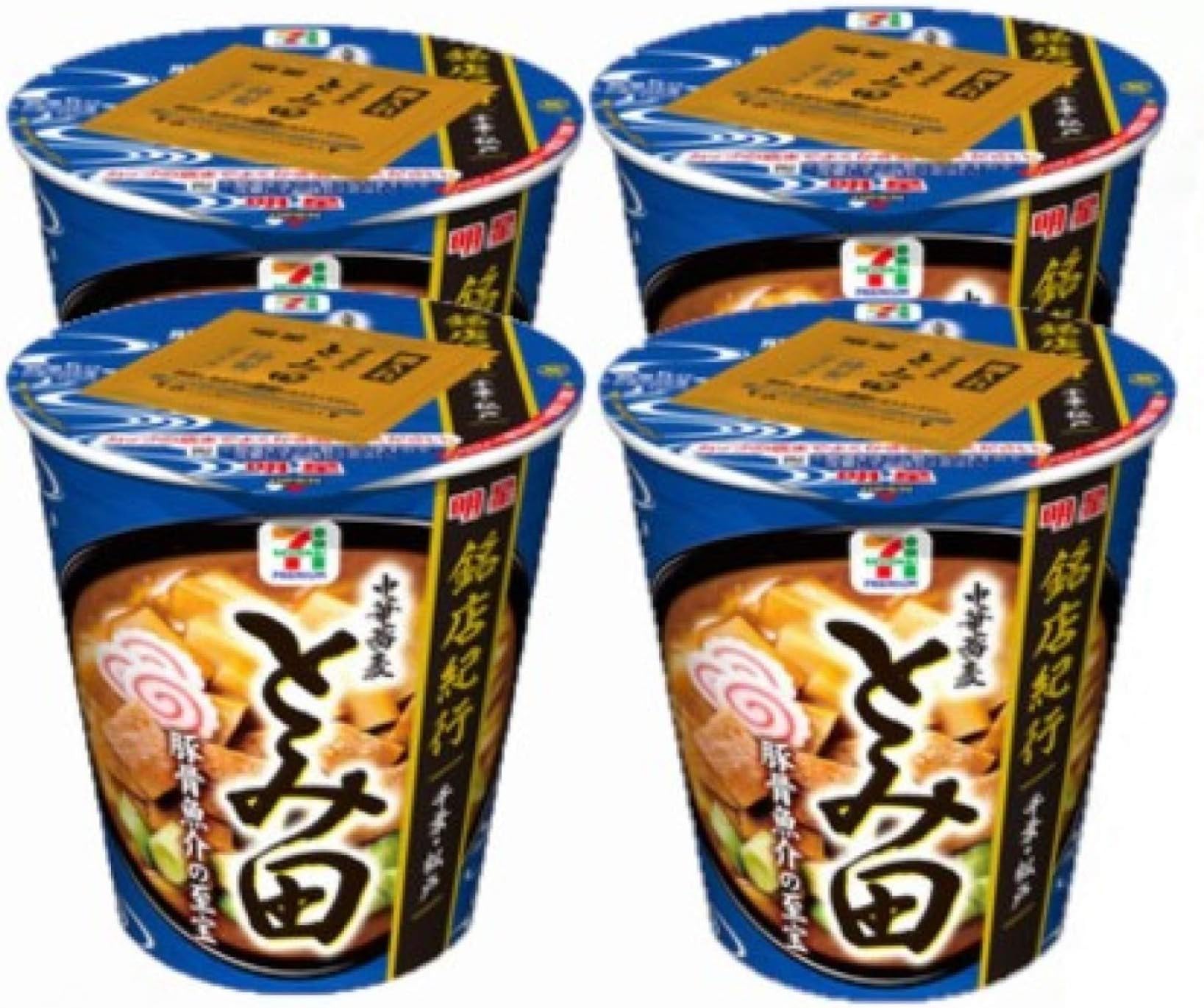 Myojo 7Premium Instant Cup Ramen Famous restaurants"Tomita" Tonkotsu Taste 95g (Set of 4cups) Japan Import