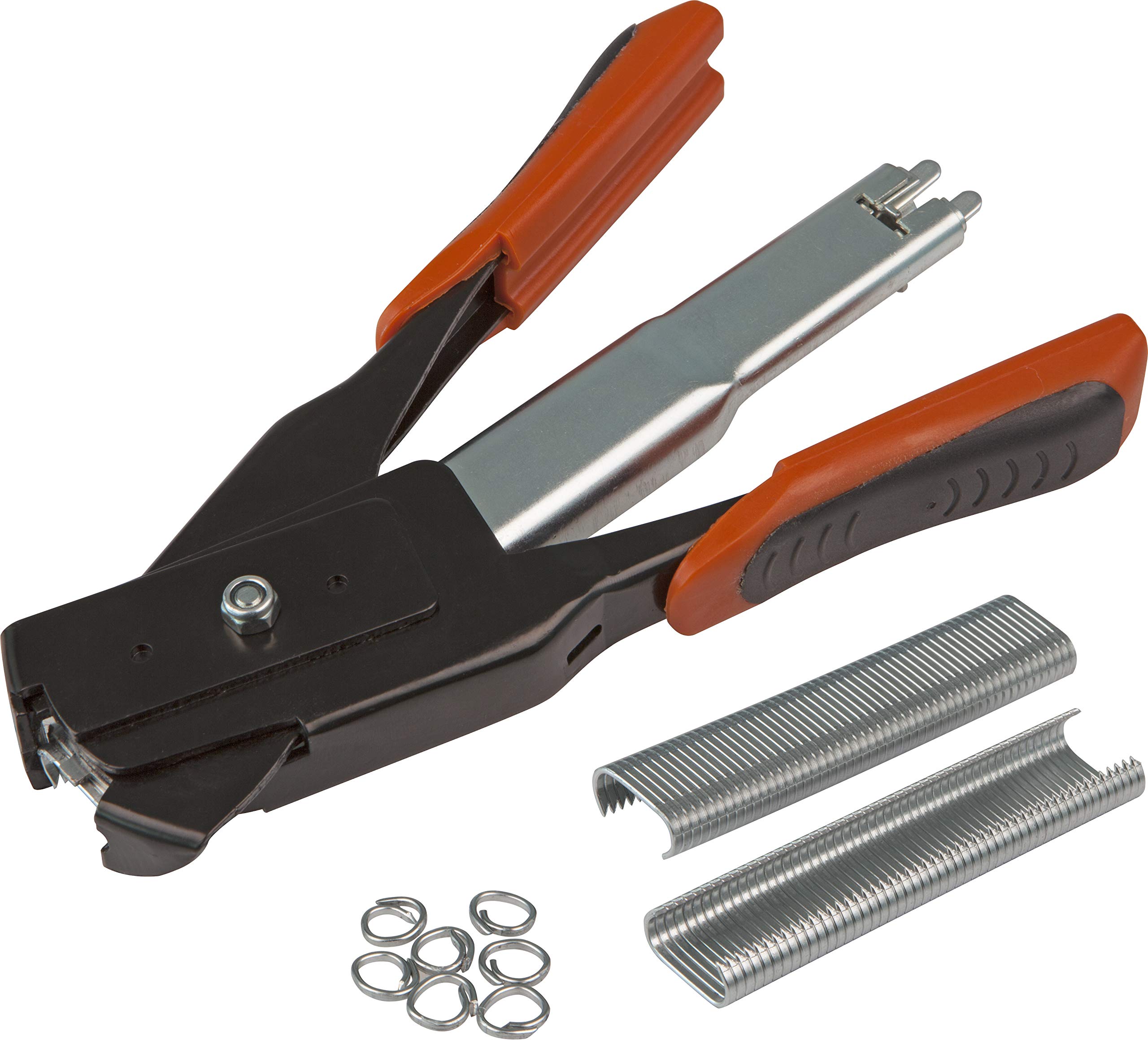 Windhager 06215 Fence Ring Pliers for C-Wire Rings, Fence Pliers, Pliers for Connecting Wire and Utility Braids in Fence Construction, Includes 50 Ring Clips, 2.5 x 9 x 18.5 cm