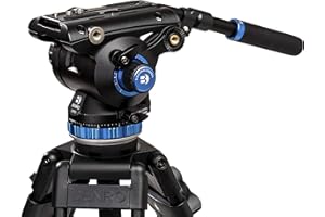 Benro S8 PRO Flat Base Fluid Video Head, 17.6 lb Max, 8 Step Counterbalance (0-7), 3/8"-16 Accessory Mounts, 3/8"-16 Head Mount, w/Pan Arm (S8PRO)