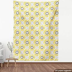 Ambesonne Yellow Fabric by The Yard, Colorful