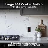 BG Electrical 45A Cooker Switch Unit Double Pole LED Indicator Matt Black NFB72 view 4