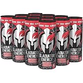 Gladiator Energy Drink, Sugar-Free, 12 Pack, Strawberry Watermelon, 12oz Cans, with Creatine, BCAA, and 250mg Caffeine