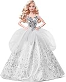 Barbie Signature 2021 Holiday Doll (12-inch, Blonde Wavy Hair) in Silver Gown, with Doll Stand and Certificate of Authenticit