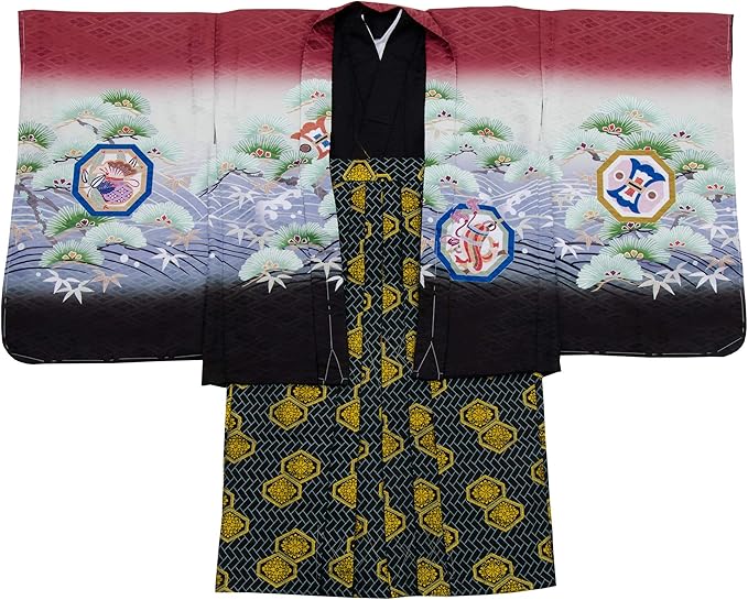 Amazon 七五三 着物 男の子 五歳 13点フルセット 羽織袴セット 松 鷹 レッド 赤色 753 五才 5歳 5才 子供 男児 販売 Totalset 5 袴股下 60cm 着物 浴衣 甚平 通販
