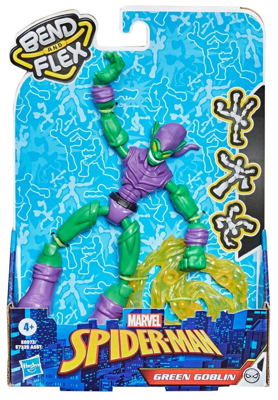 Hasbro Marvel Spider-Man Bend and Flex Green Goblin Action Figure, 6-Inch Flexible Figure, Includes Blast Accessories Ages 4 And Up, E8973
