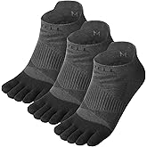 VWELL Toe Socks for Men Women COOLMAX Five Finger Socks Athletic Ankle Toe socks Breathable Moisture Wicking (3Pairs)