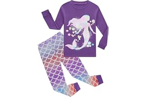 Dolphin&Fish Girls Cotton Pajamas Toddler 2 Pieces Pjs Kids Sleepwear Clothes Long sleeve Sets