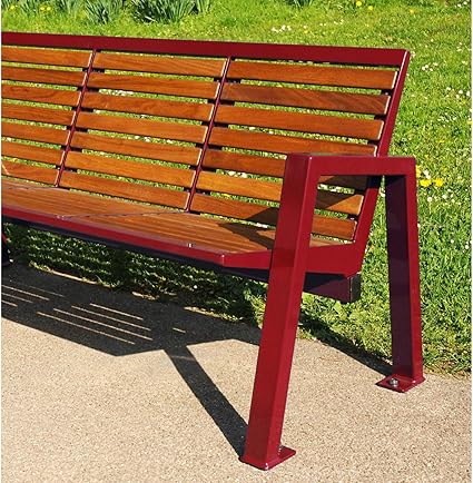 Banc En Bois Banc 4 Places Pietement Rouge Rubis Banc Banc D Exterieur Banc De Repos Bancs Bancs D Exterieur Bancs De Repos Amazon Fr Jardin