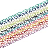 LiQunSweet 11 Colors Acrylic Opaque Cable Chains AB Color Horse Eye for Necklace Bracelet Eyeglass Lanyard Making - 13x8mm