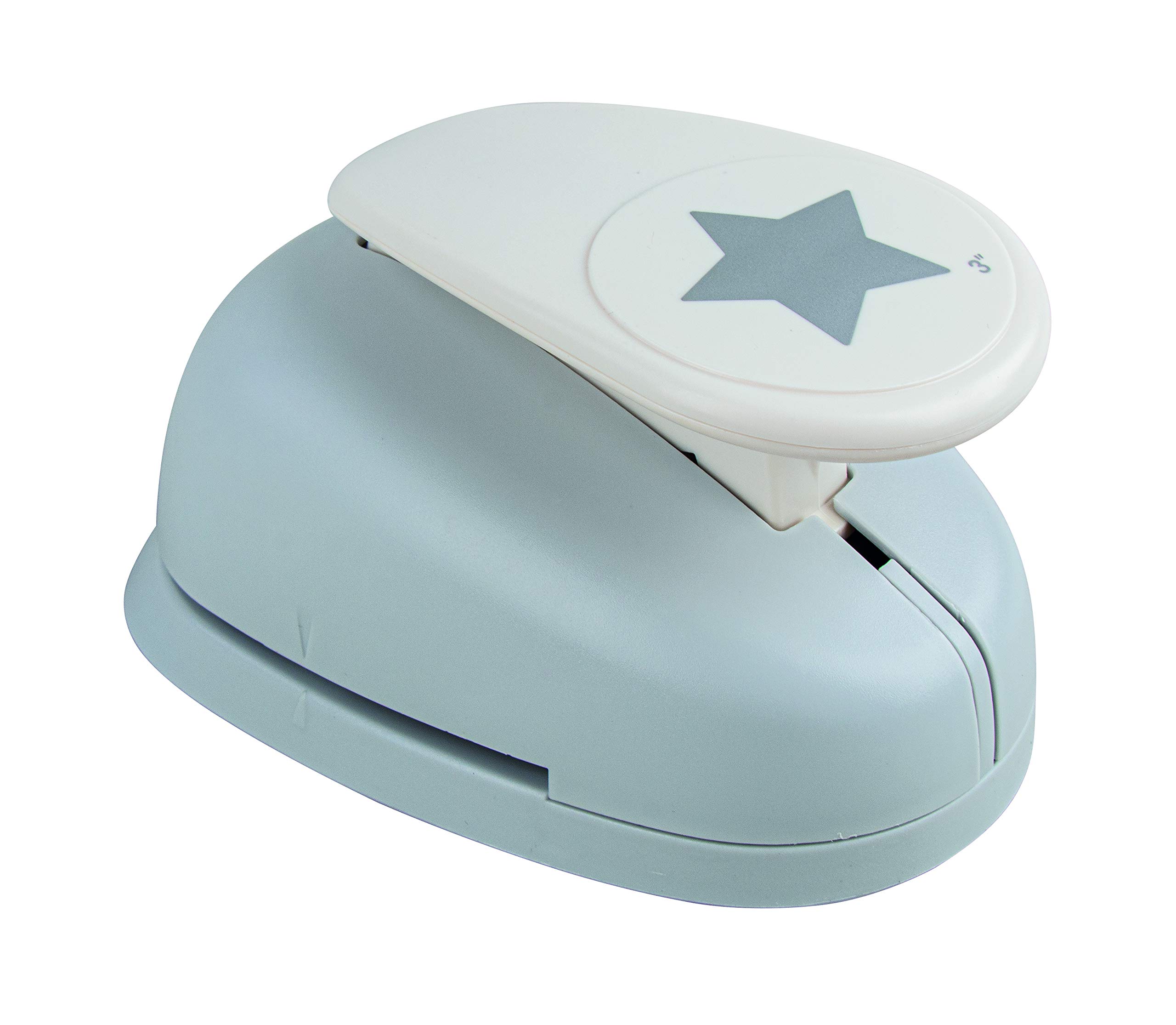 Rayher Paper Craft Punch with Star Design, Lever Punch for Card Making and Scrapbooking, 7.1cm, 3", 69153000