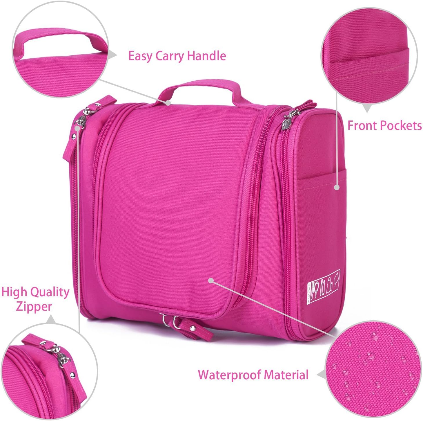 Hanging Travel Toiletry Bag, Cosmetic Kit Bags, Waterproof Shower Organizer, Large Makeup Storage Bag, Family Grooming Kit - Image 4
