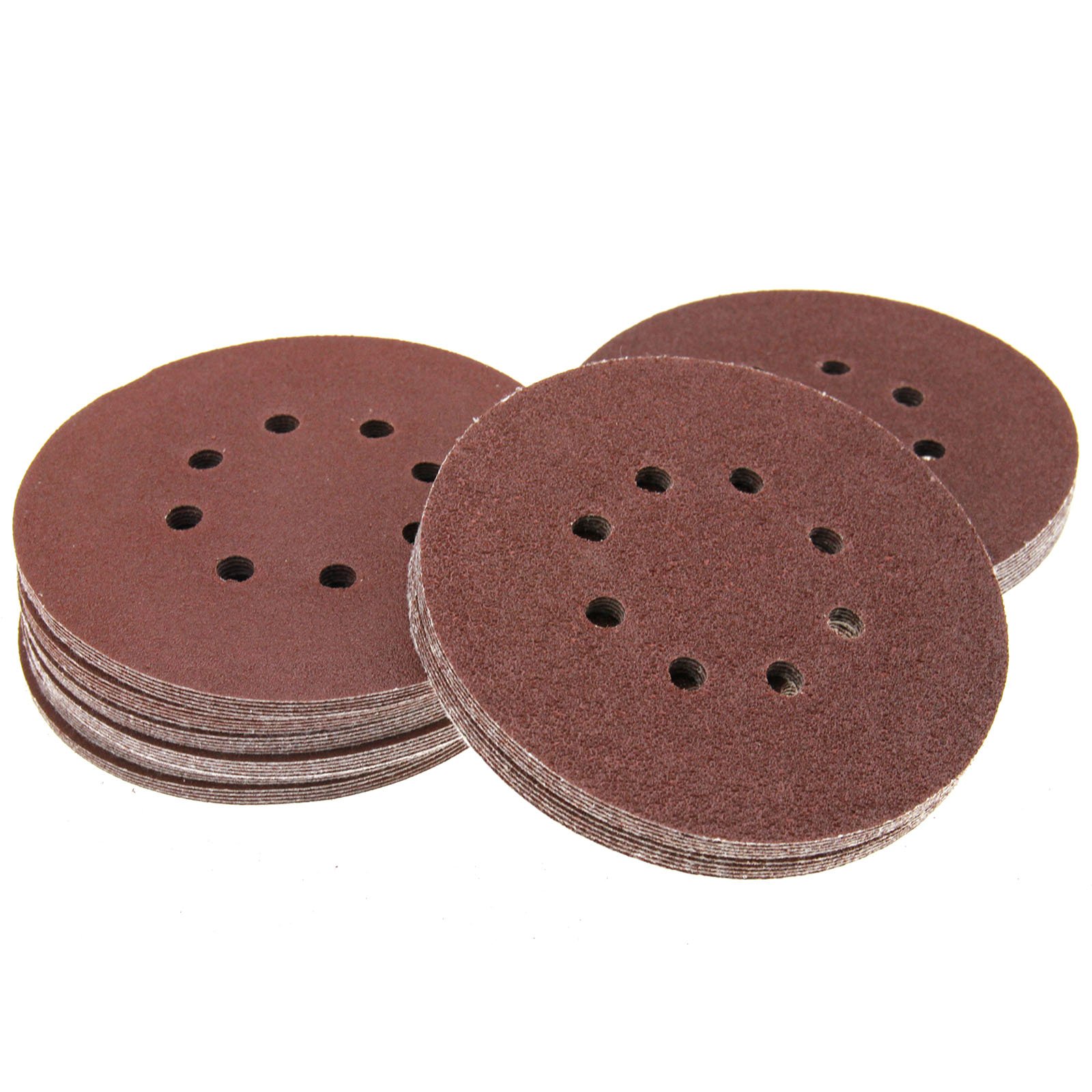 ENET 50pcs 150mm Sander Sanding Discs 40 60 80 100 120 Grit Sandpaper