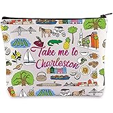WZMPA Charleston Travel Cosmetic Bag Charleston Vacation Gifts Take Me To Charleston Zipper Pouch Bag Charleston Trip Gift (To Charleston)