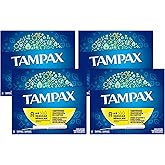 Tampax Cardboard Applicator Tampons, Regular Absorbency, 20 Count, Pack of 4