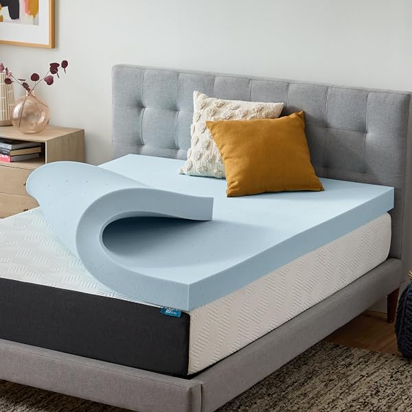 Lucid 4 Inch Memory Foam Mattress Topper, Twin XL Size – Cooling Gel Bed Topper – Preassure-Relieving Ultra Plush Feel – Vent