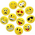 12" Emoticon Party Pack Inflatable Beach Balls - Beach Pool Party Toys (12 Pack)