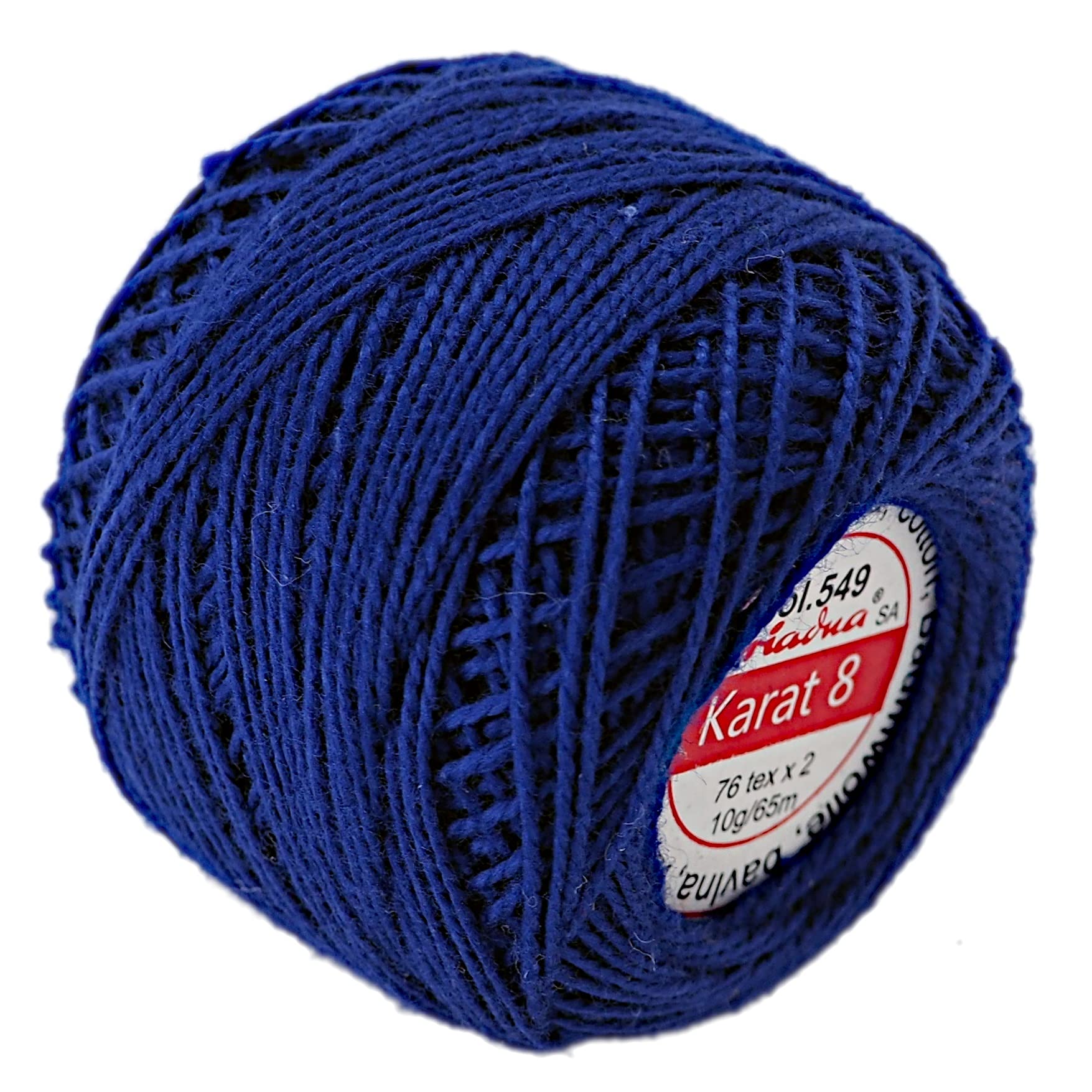 Cotton Crochet Embroidery Yarn 71yd/65m Quality Ball 0.35oz/10g Thread Floss Size 8 (Navy 549) — image 1